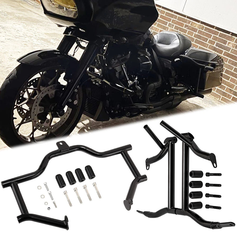 Gloss Black Engine Guard Crash Bar for Harley Touring (2014–2023)