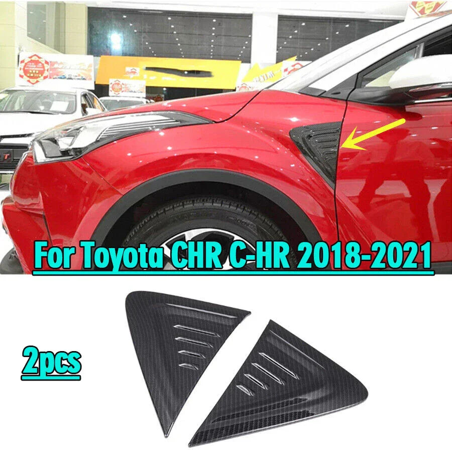 2 x Front Side Trims Cover Carbon Fiber for Toyota CHR C-HR (2018–2021)