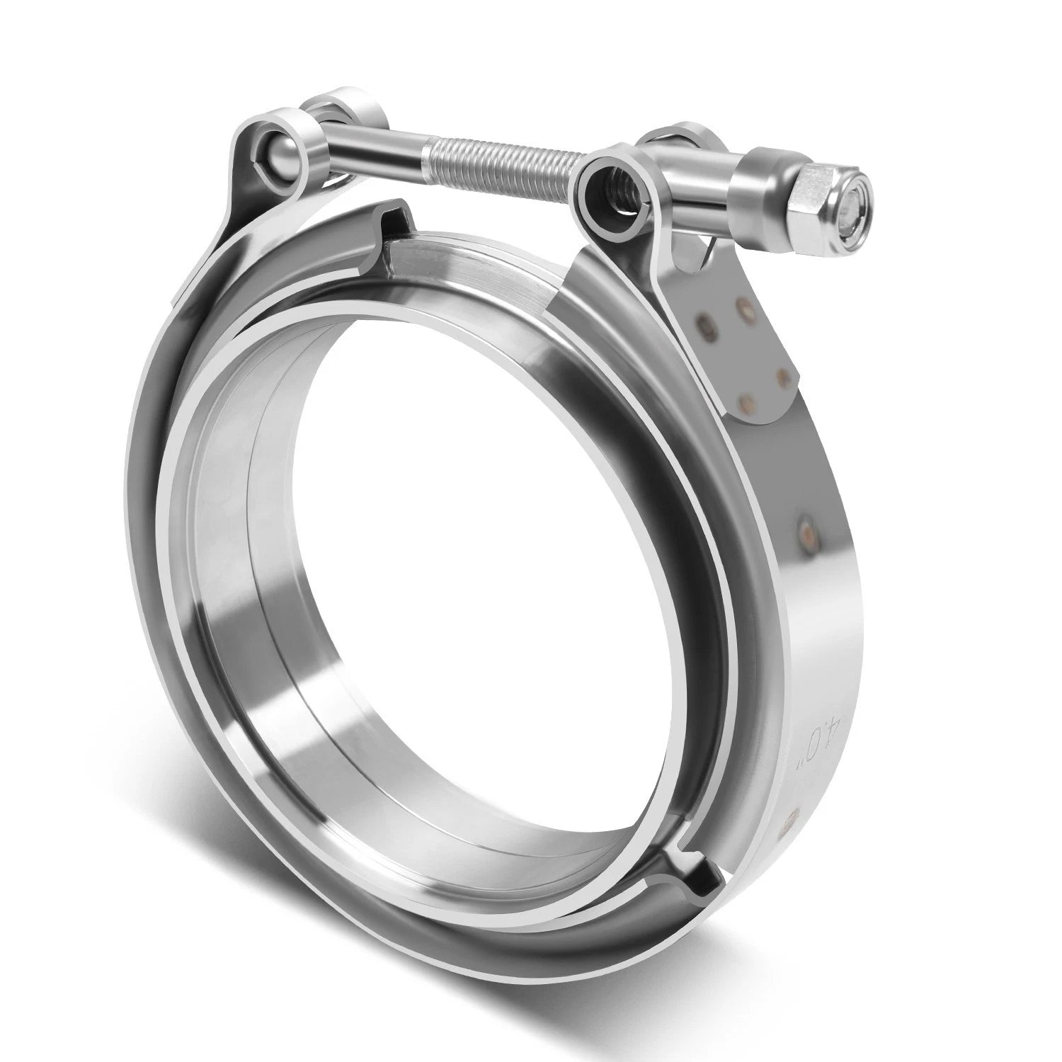 4" Exhaust Piping V-Band Clamp & Mild Steel Flange Set for