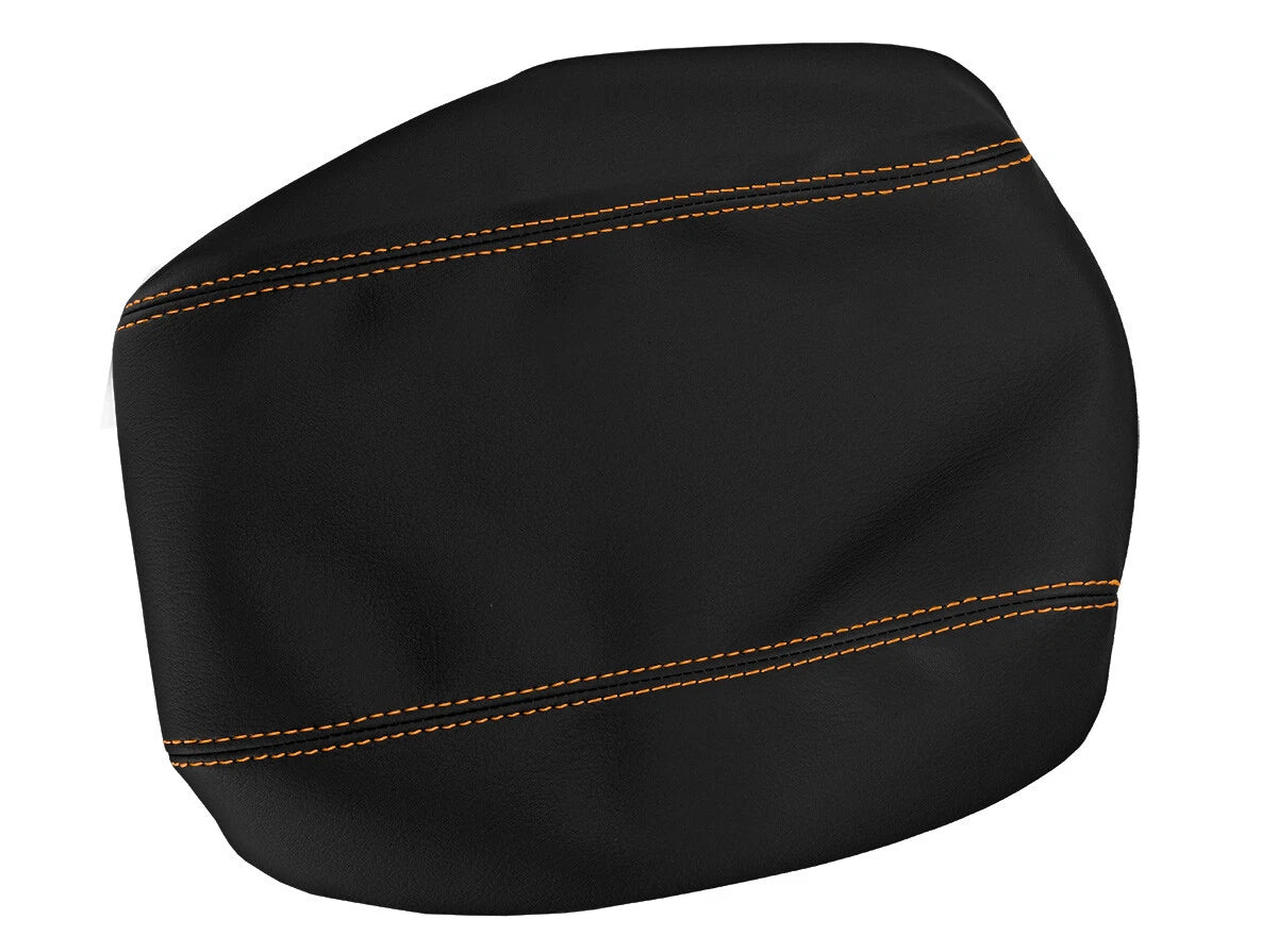 Leather Console Lid Armrest Cover for Kia Sorento (2004–2009) Orange Stitch