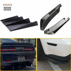 Universal Rear Bumper Diffuser 4-Fin Spoiler Lip Splitter + Rear Spats