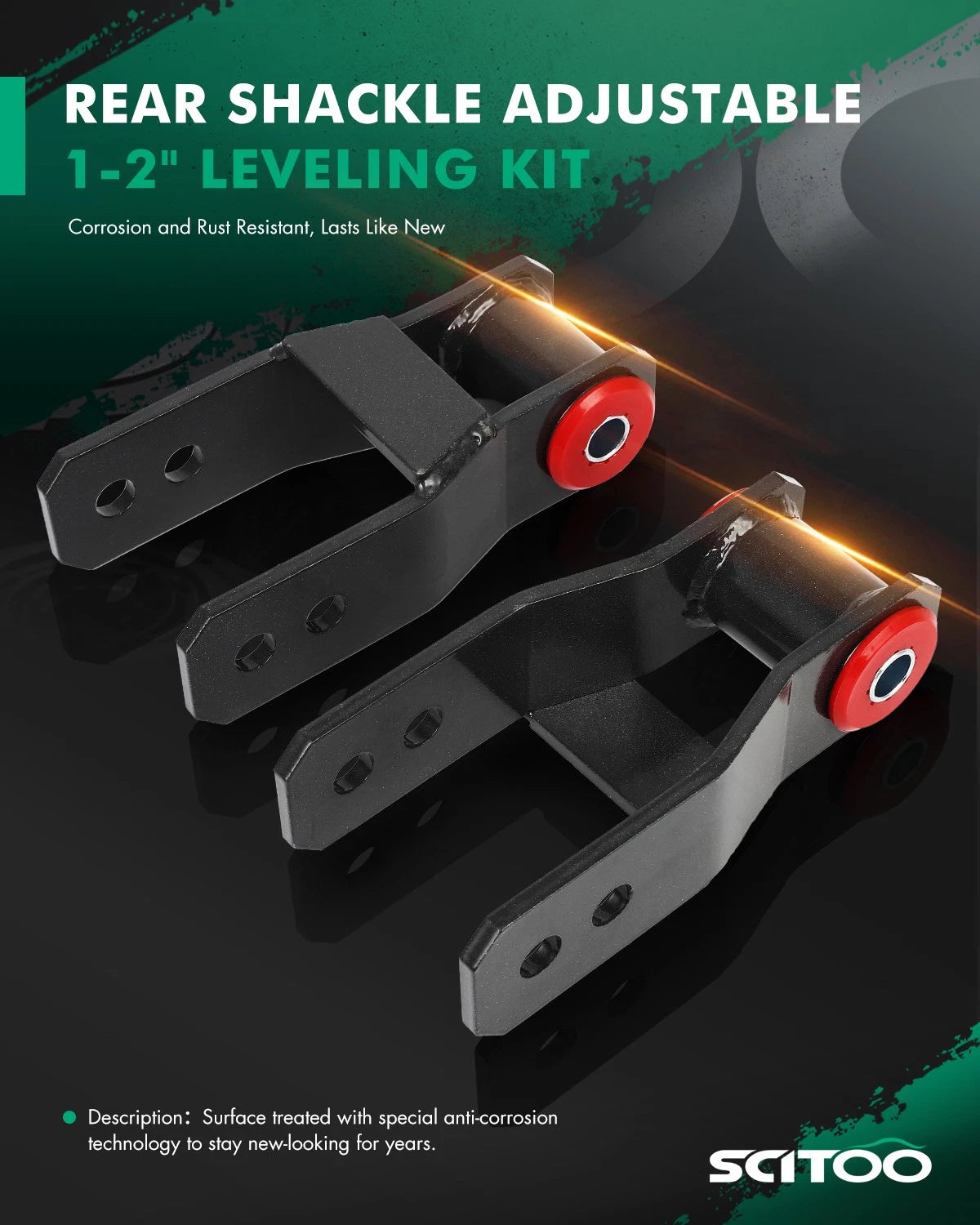 Adjustable Shackle Kit for Jeep Cherokee XJ (1984–2001) 1-2" Leveling