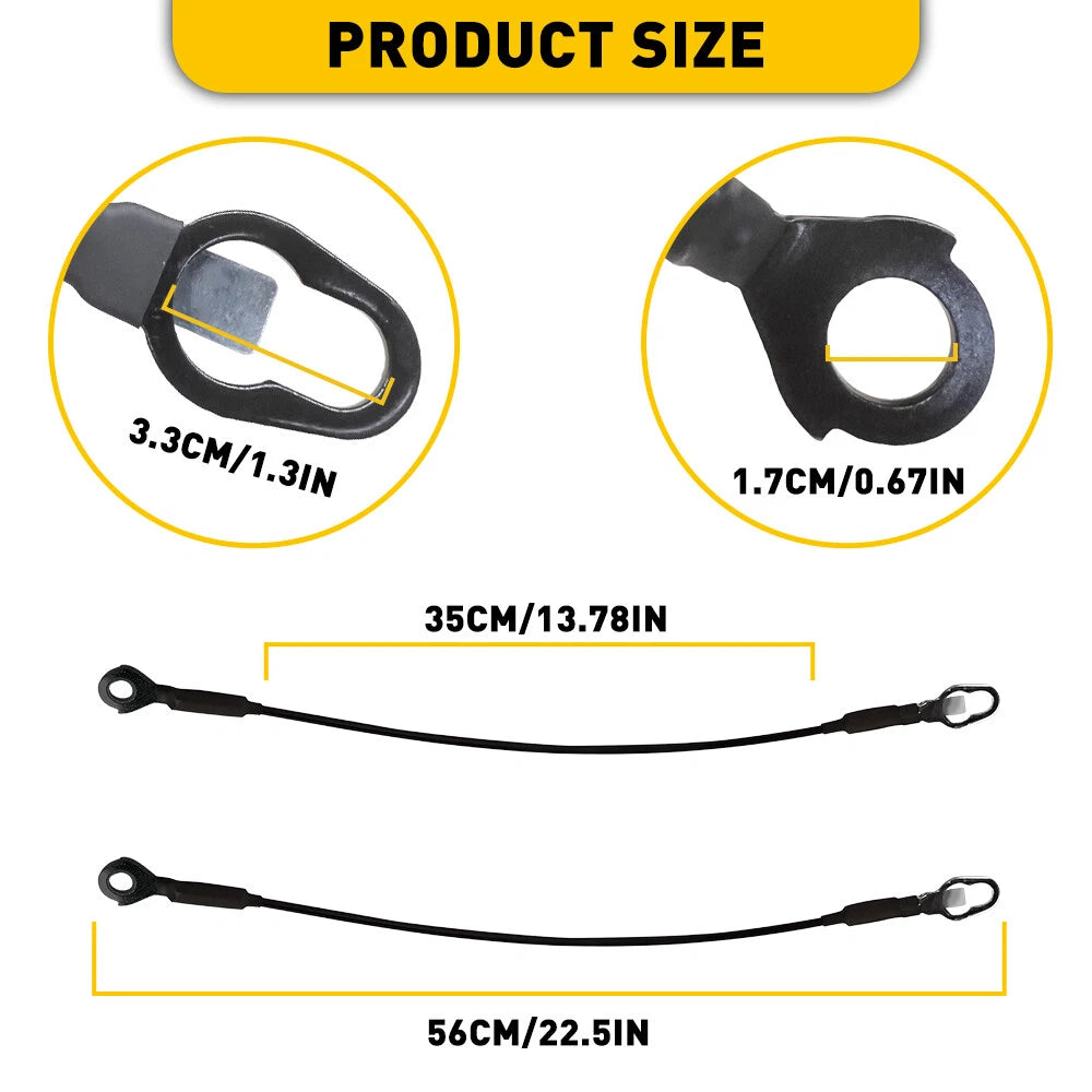 Pair of Metal Tailgate Cables for Ford F150 F250 F350 (1983–1996)