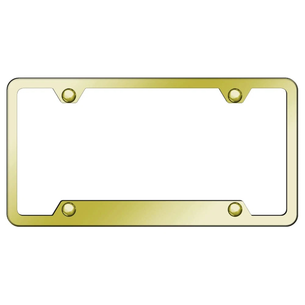 Gold 4-Hole Cut-Out Bottom License Plate Frame GF.464.G AU-Gold