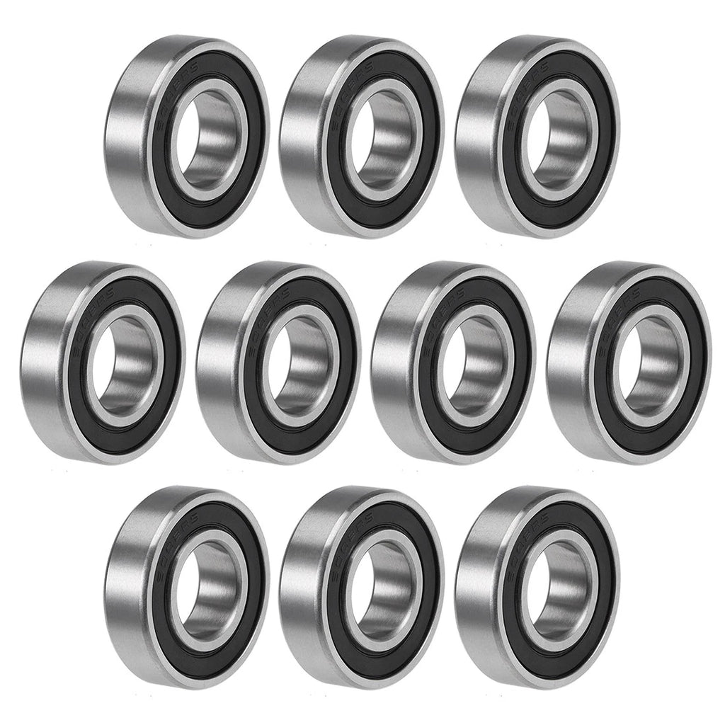 Set of 10 Deep Groove Ball Bearings 6002-2RS 15x32x9mm Double Sealed Chrome