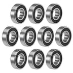 Set of 10 Deep Groove Ball Bearings 6002-2RS 15x32x9mm Double Sealed Chrome