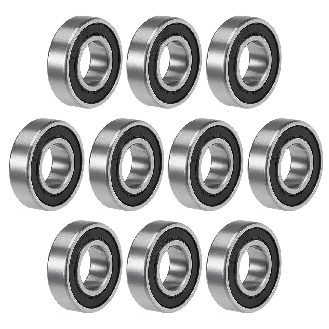 Set of 10 Deep Groove Ball Bearings 6002-2RS 15x32x9mm Double Sealed Chrome
