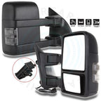 2X Smoke Signal Manual Tow Mirrors for Ford F250 F350 F450 Super Duty (1999–2016)