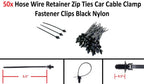 50x Hose Wire Retainer Zip Tie Clips for Universal Applications