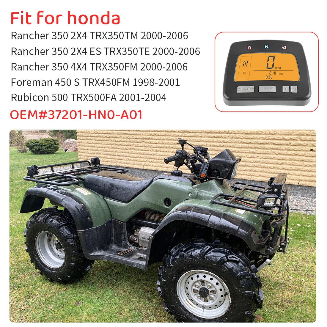 Speedometer Dash Upper Cover for Honda Foreman TRX450S (1998–2001)