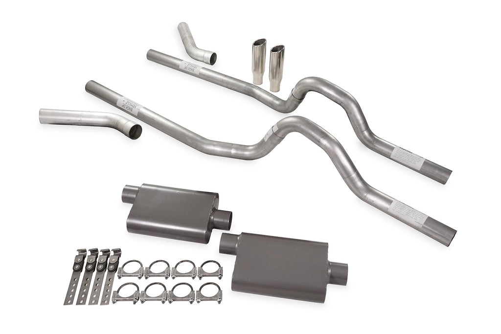 Dual Exhaust Kit 2.5" 2 Chamber Corner Exit RC Tips for GM C/K 20 3/4 Ton (1973–1980)