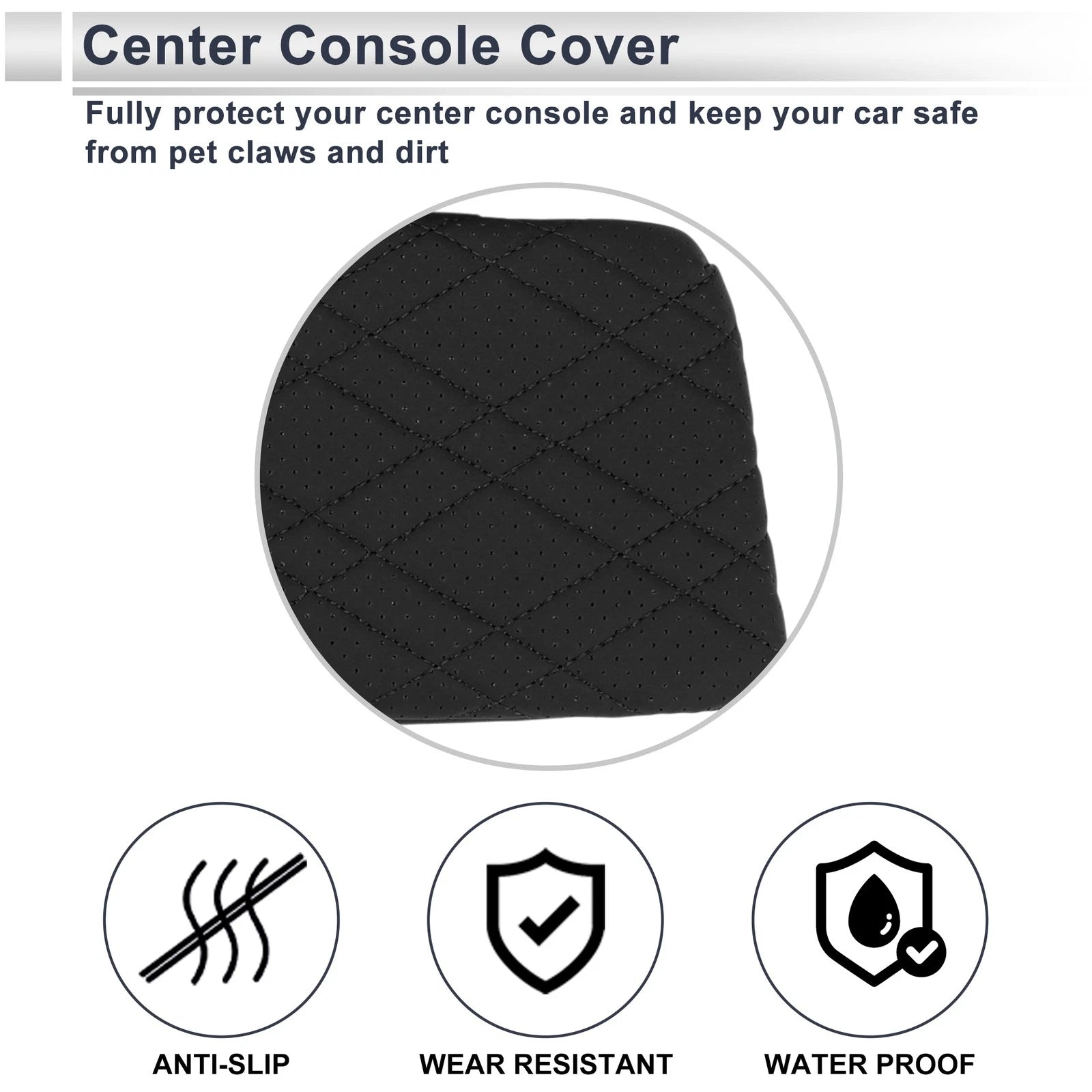 Center Console Cover with Storage Bag for BMW X7 (2019–2024) Black