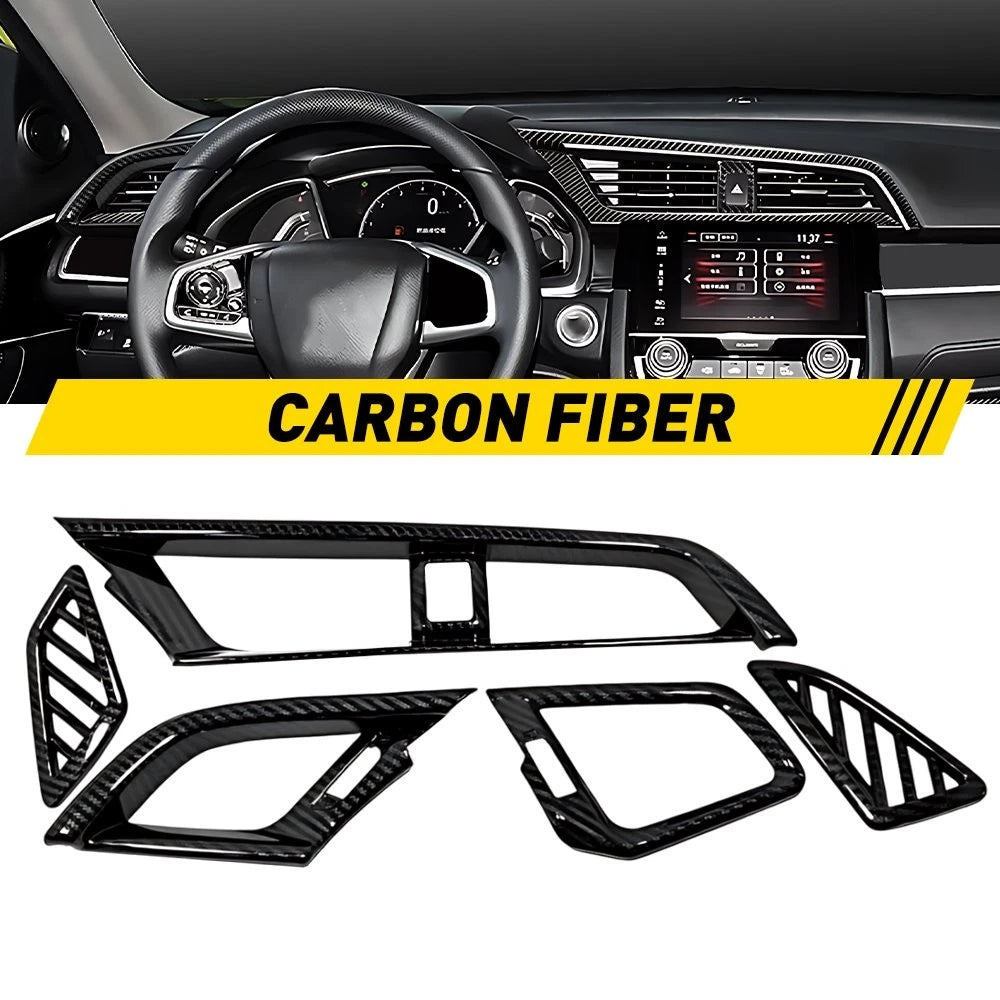 Carbon Fiber Dashboard Air Vent Cover for Honda Civic (2016–2020)