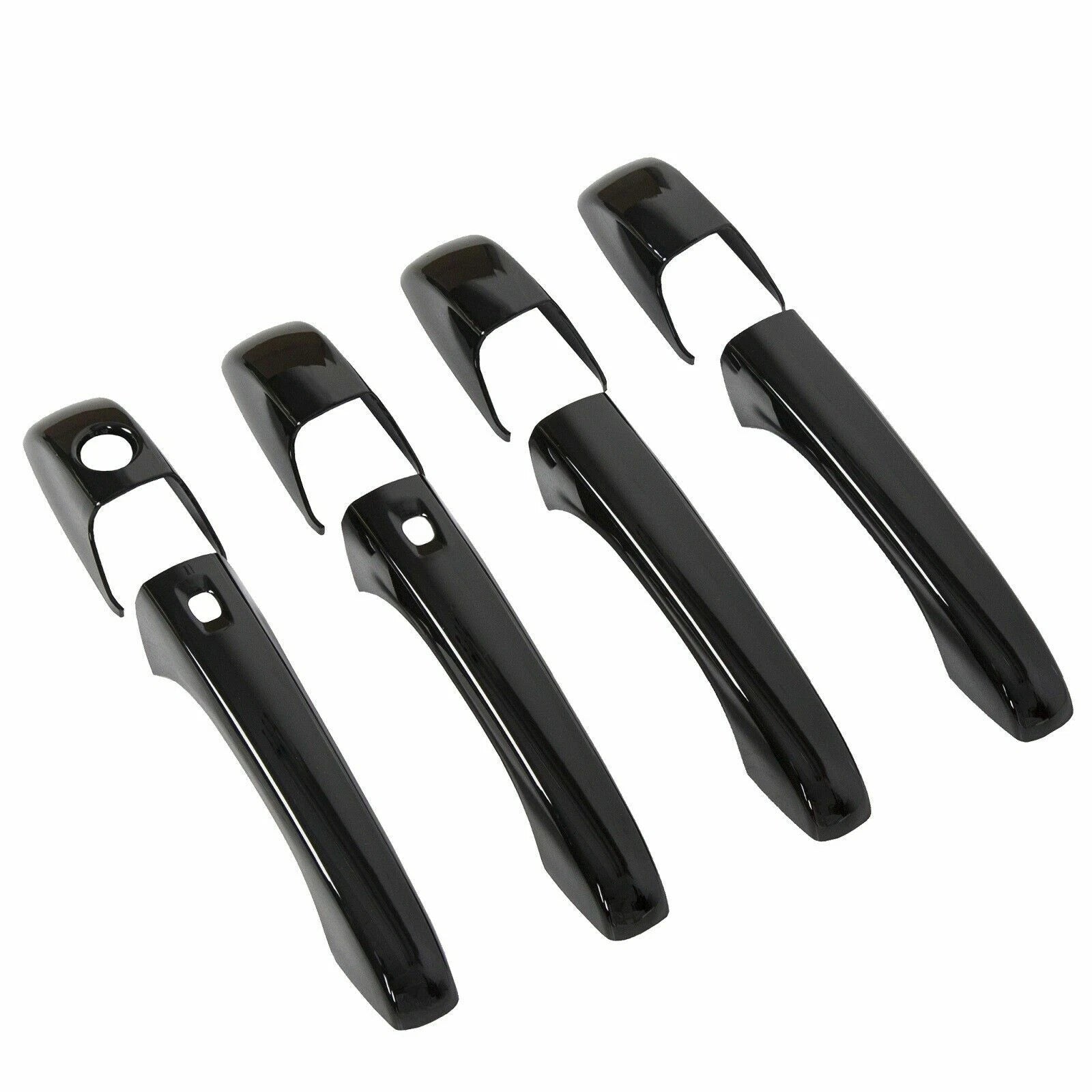 2 Black Mirror Covers + 4 Door Handle Covers for Jeep Grand Cherokee (2011–2021)
