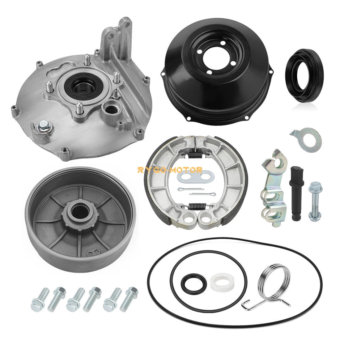 Rear Brake Drum Hub Plate Cover Shoes Kit for Honda Rancher 350 TRX350 (2000–2006)