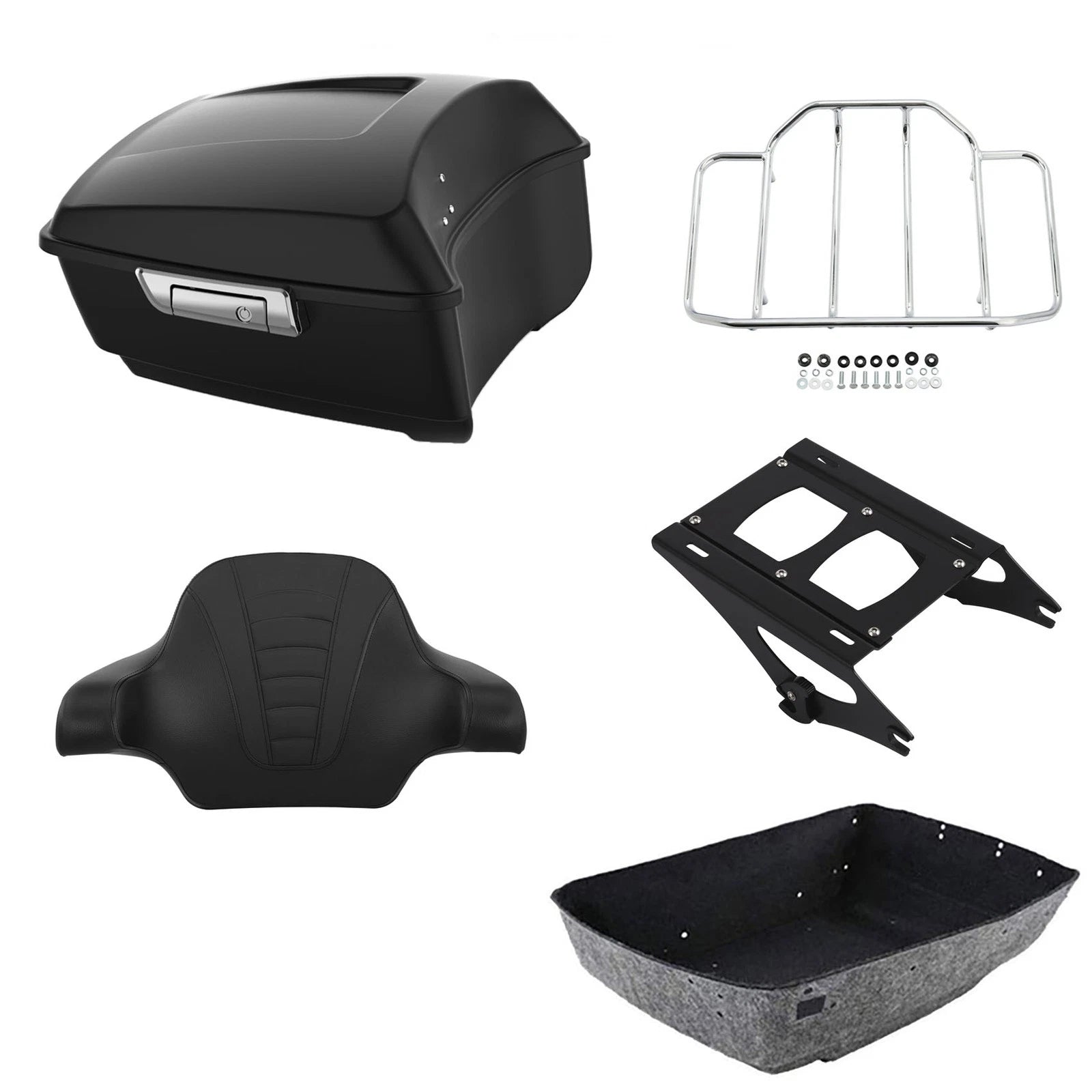 Matte Black Trunk Backrest Rack for Harley CVO Street Glide (2014–2026)