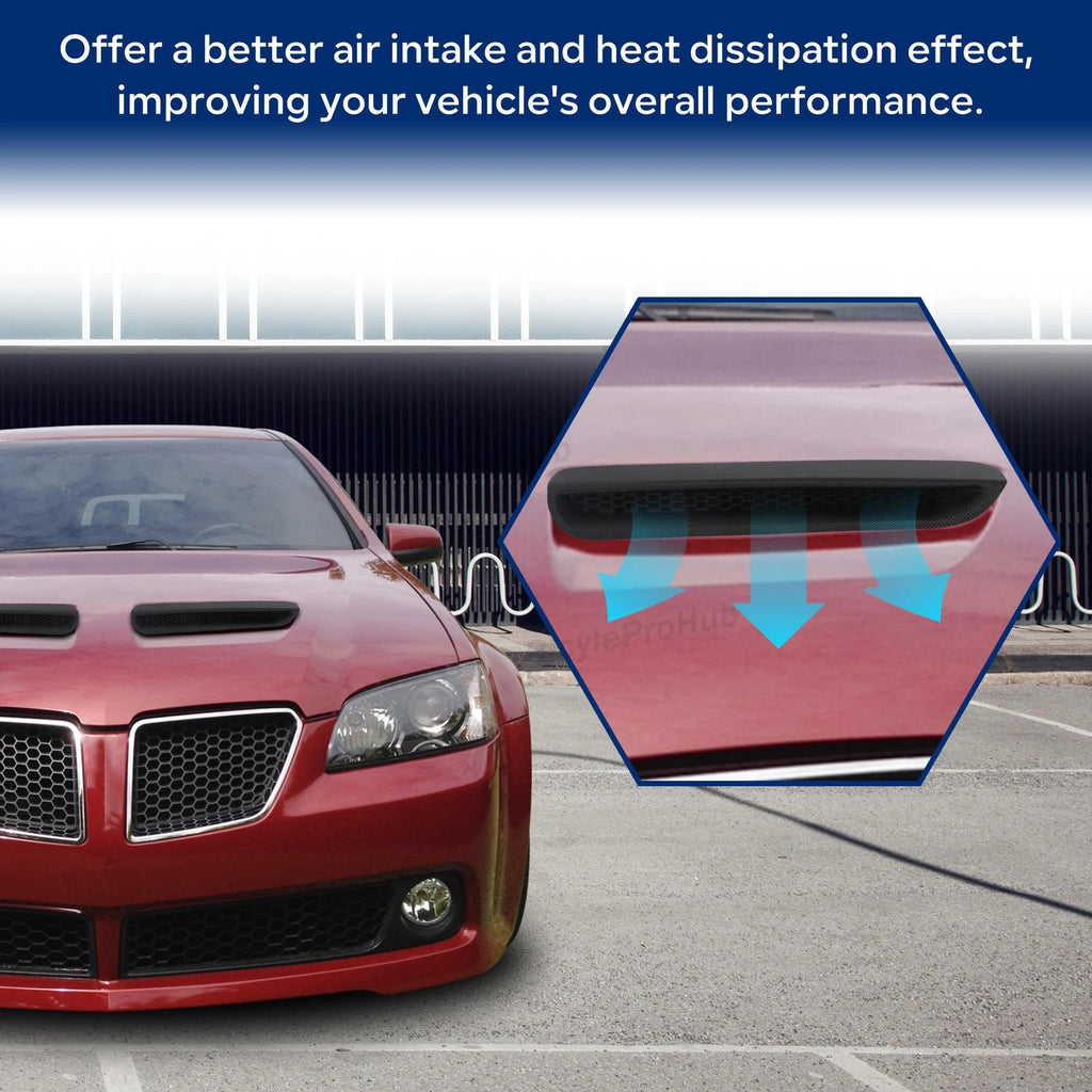 Hood Scoops Vents Grille Air Outlet Vent Cover Pair for Pontiac G8 (2008–2009)