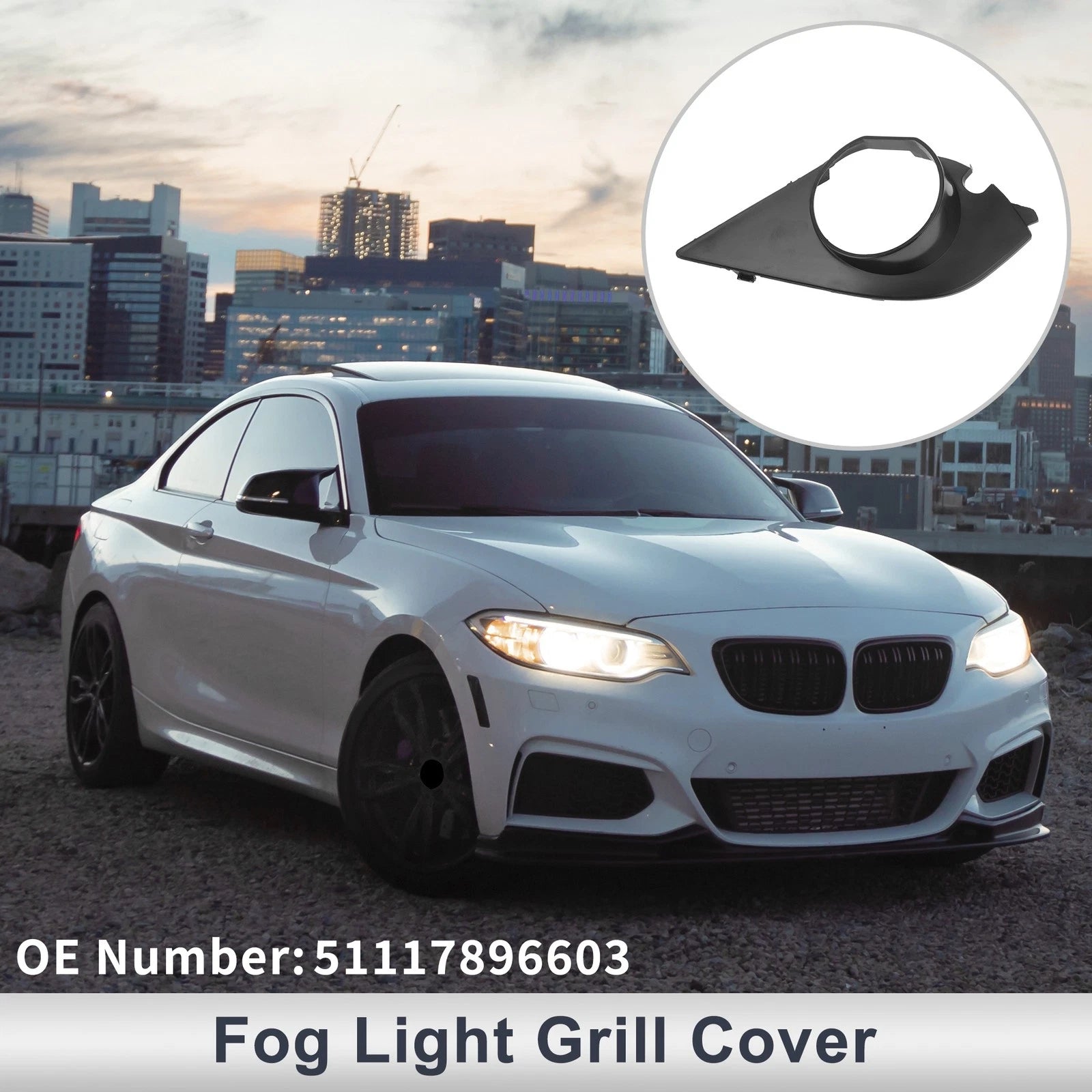 1pc Fog Light Grill for BMW E60 E61 (2003–2009) No. 51117896603