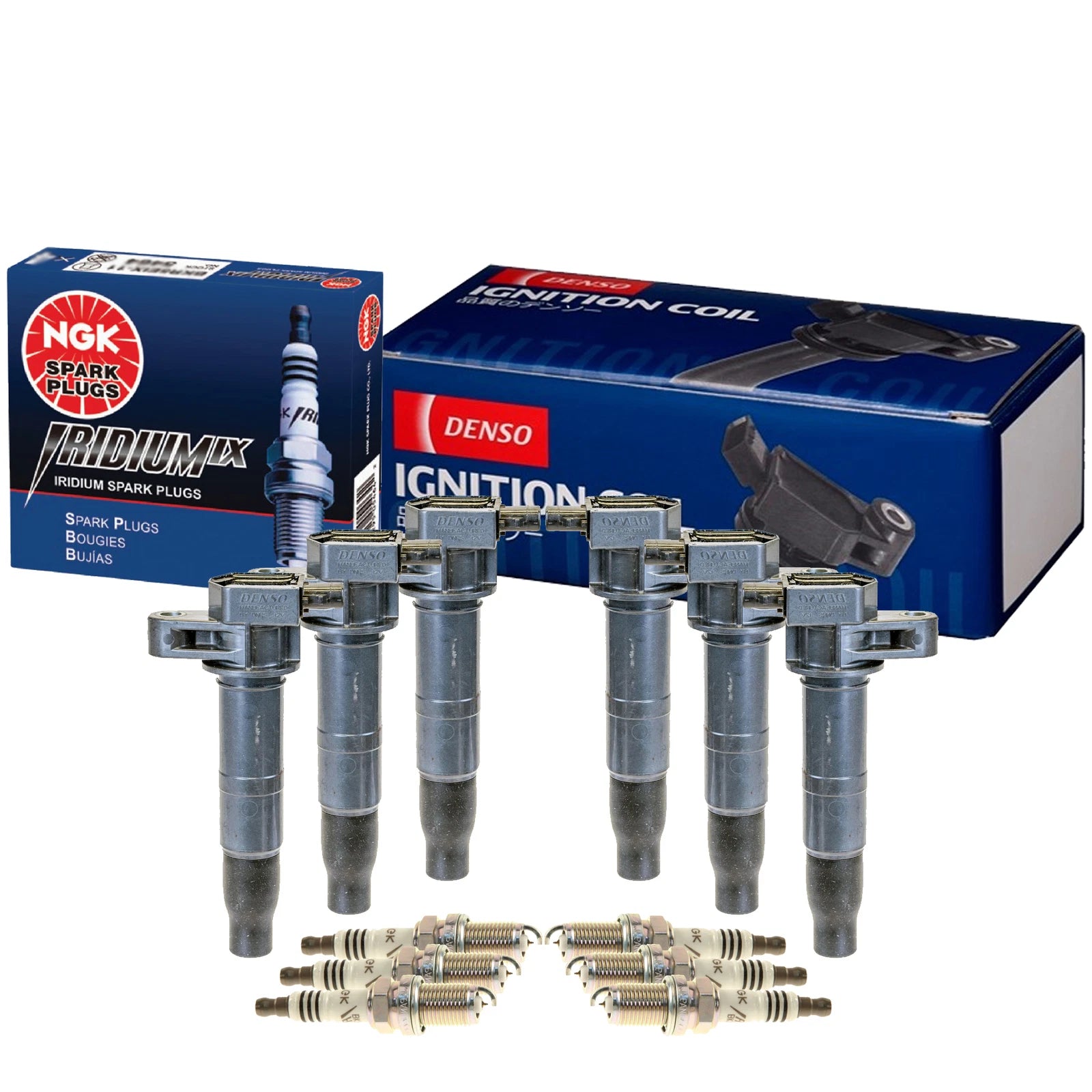 Set of 6 COP Ignition Coils & NGK Iridium IX Spark Plugs for Hyundai Kia (3.3 V6)