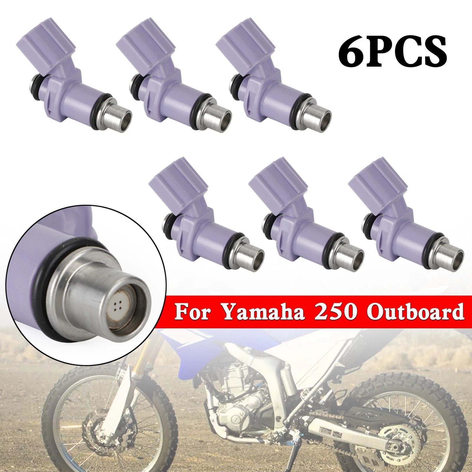 6PCS Fuel Injectors 6P2-13761-10-00 for Yamaha 250 Outboard (2005–2008)