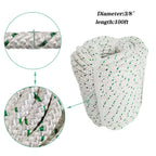 3/8" × 100' Double Braid Polyester Bull Rope - 1544Lbs Breaking Strength