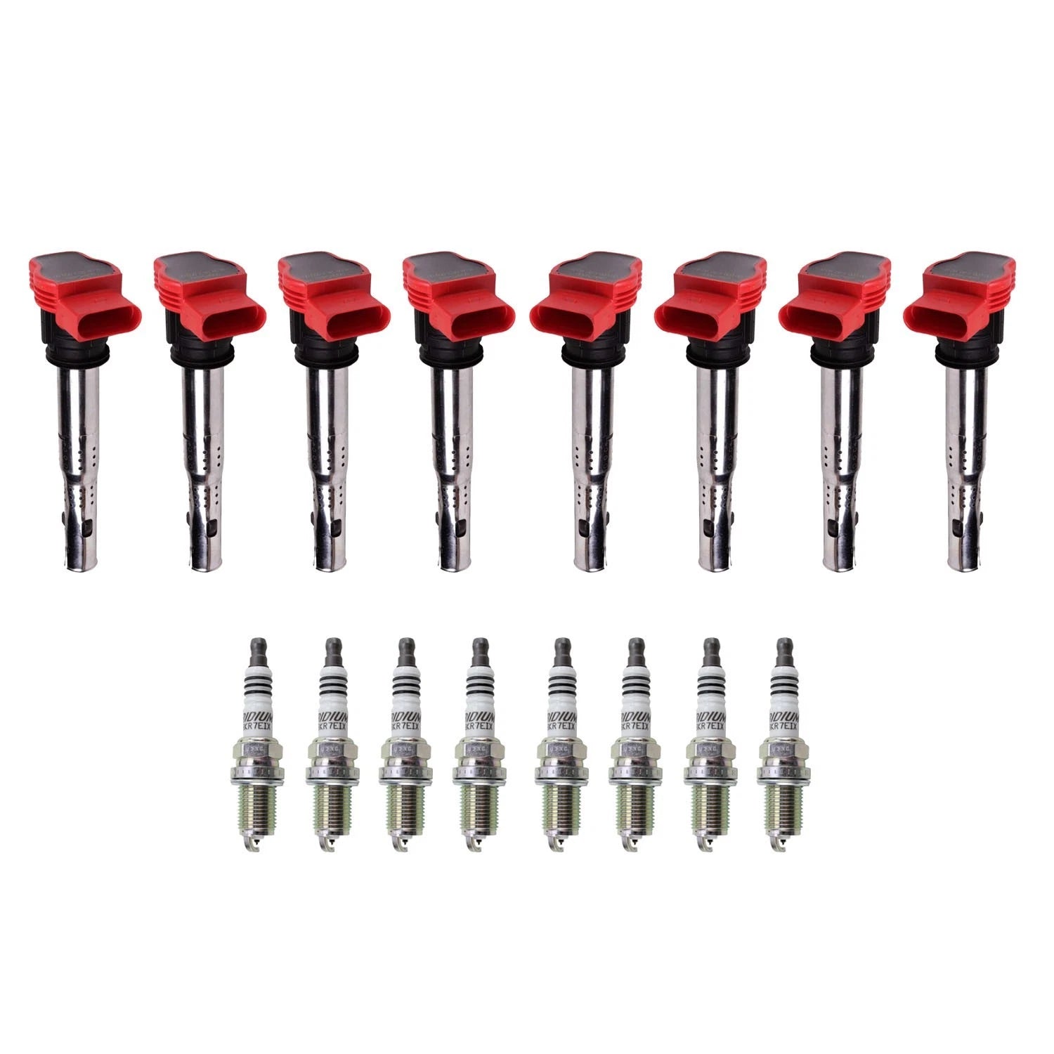 Set of 8 Ignition Coils & NGK Iridium IX Spark Plugs for Audi R8 (2011–2015)