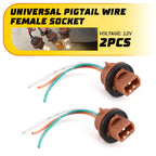 2X 1157 Female Socket Pigtail Wire Harness for EV (7443)