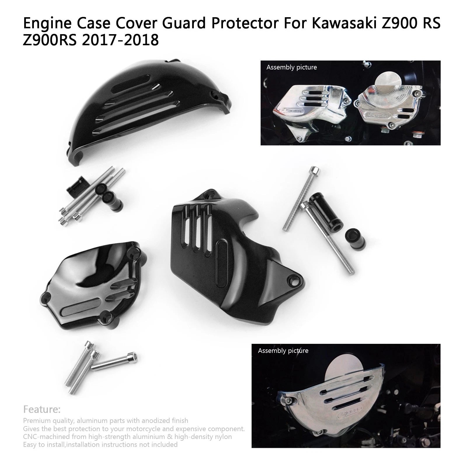 Engine Guard Sprocket Chain Case Stator Cover for Kawasaki Z900RS (2017–2018)