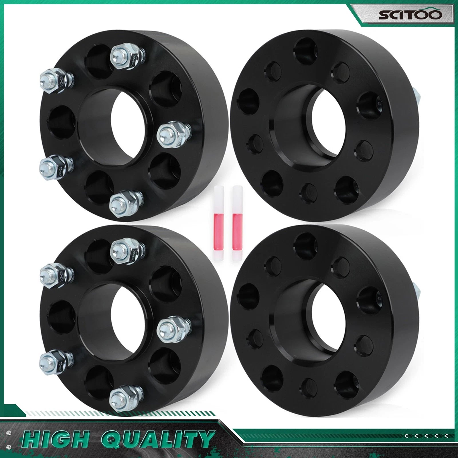 4X 2" Hub Centric Wheel Adapters 5x4.5 to 5x5 1/2"-20 for Ford Mustang (1994–2014)