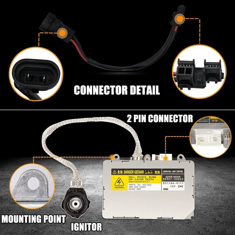 2X HID Xenon Ballast Headlight Control Module for Lexus RX350 ES300 ES330 IS300 (2004–2006)