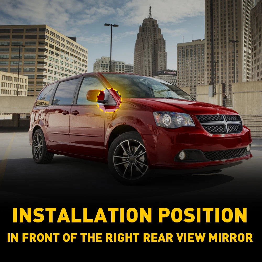Right Side View Mirror Flag Molding Applique for Dodge Caravan (2008-2020)