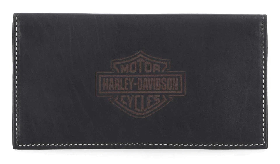 Leather Bi-Fold Wallet for Harley-Davidson (Men's, Black)
