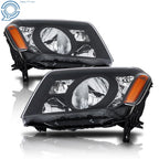 Set of 2 Black Headlights Assembly for Honda Pilot (2009-2011)