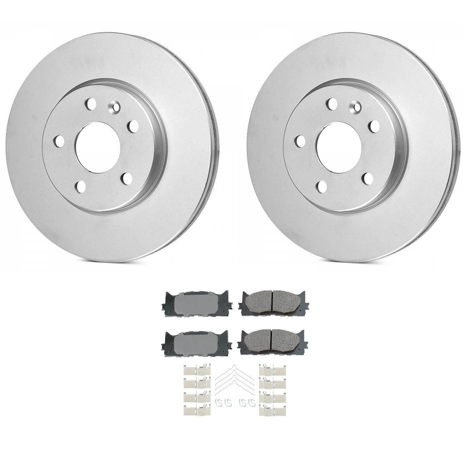 Set of 2 Bosch QuietCast Front Rotors & Akebono ProACT Pads for Camry