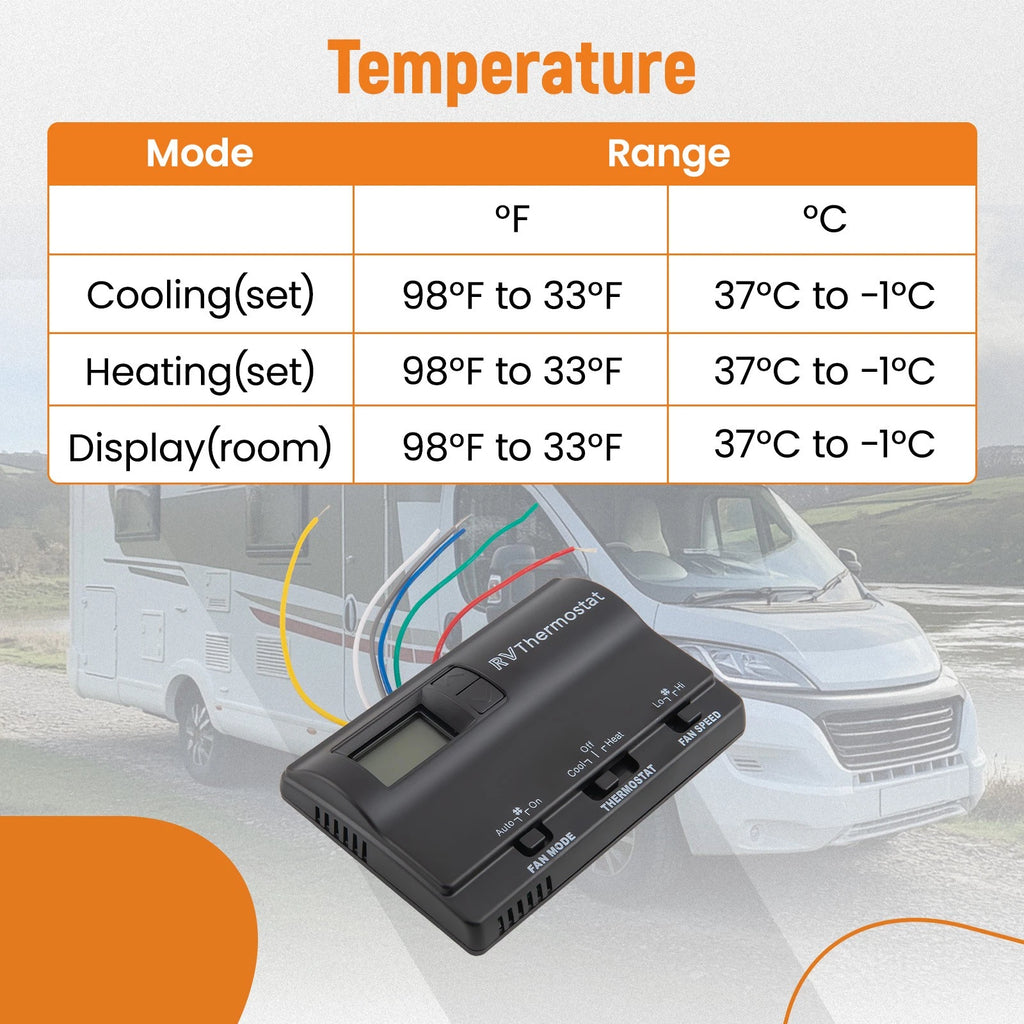 Digital Thermostat for RV (Heat/Cool)
