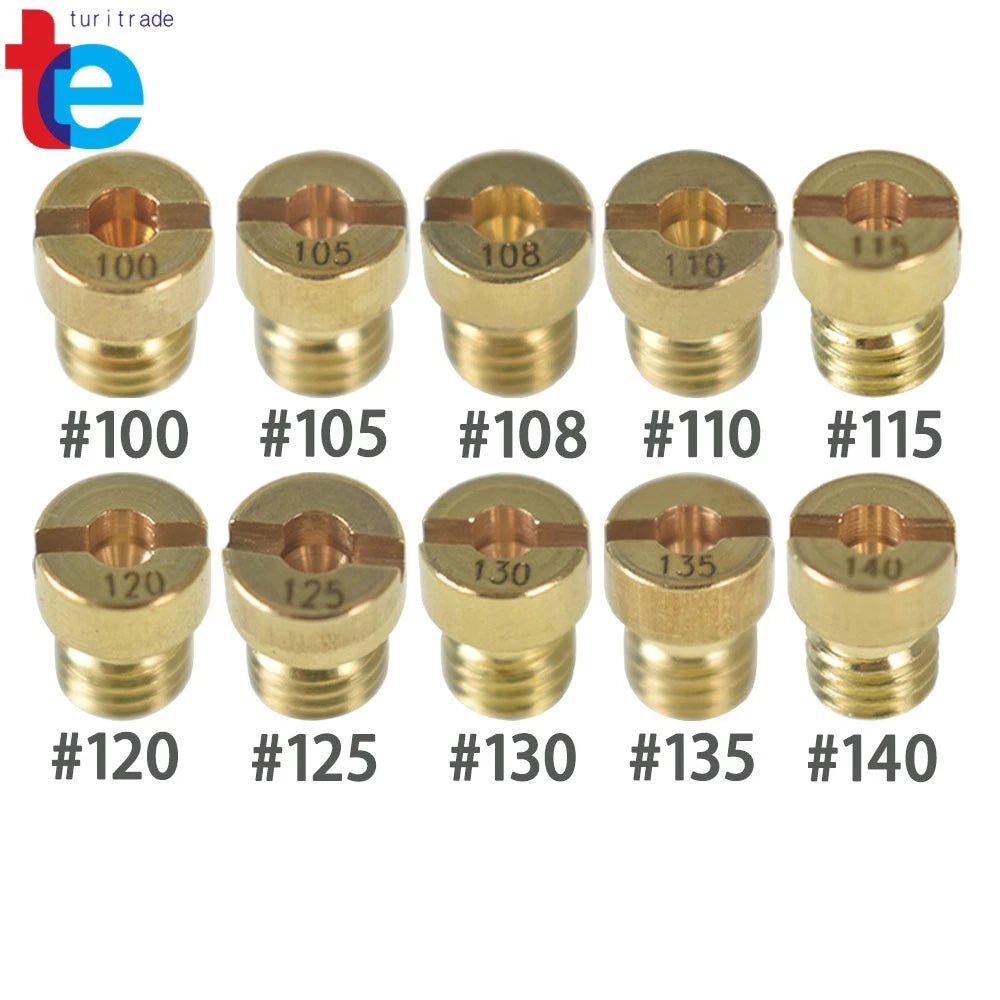 10pcs Carburetor Main Jet Kit for PWK OKO CVK (100–115)