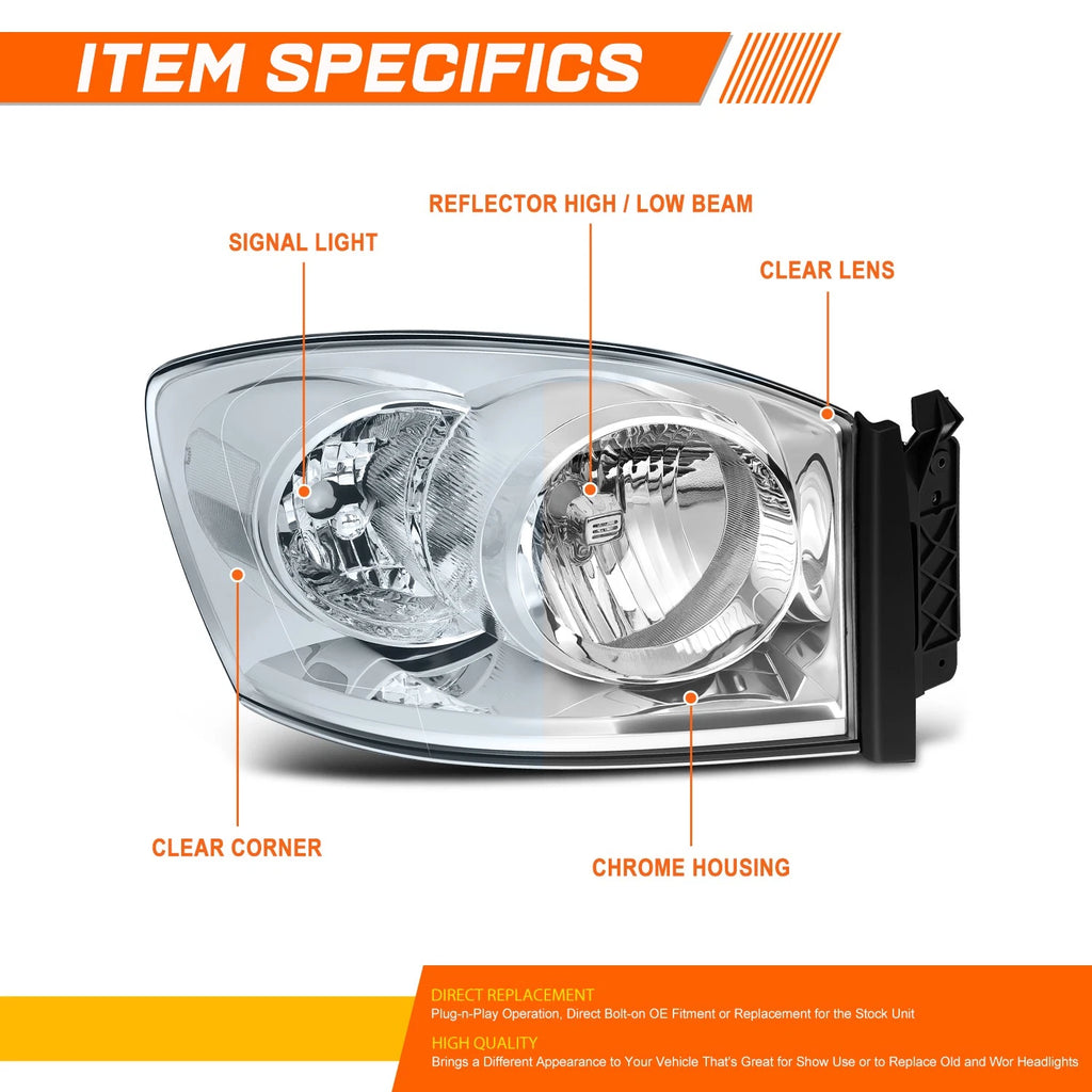 Front Right Headlight Lamp for Nissan Pathfinder (2013–2016) Chrome