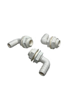 Set of 3 TH Marine 3/4in 90 Degree Barbed Thru Hull w/ 2 White Nuts