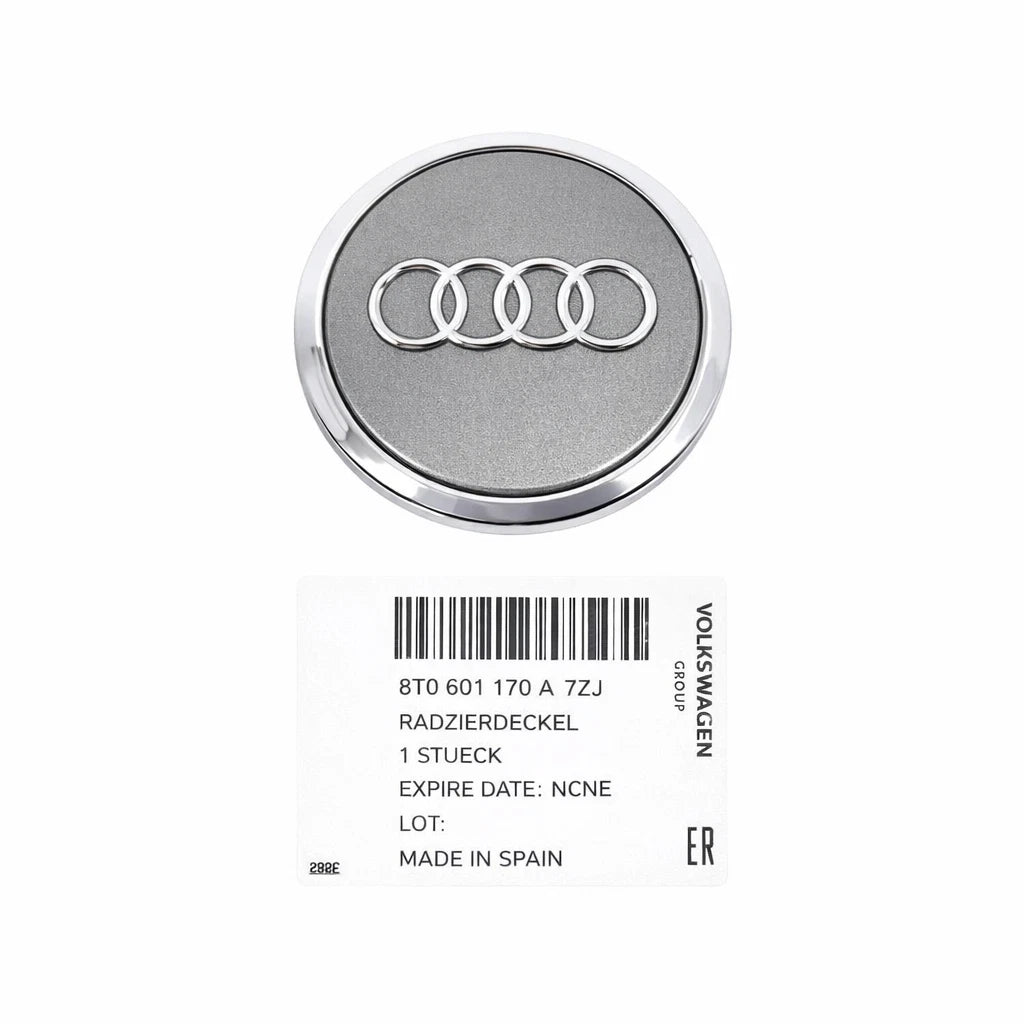 Genuine OEM Wheel Cap for Audi A4 Quattro, A5 Quattro, S4, S5, Q5 (2008–2017) 8T0601170A7ZJ