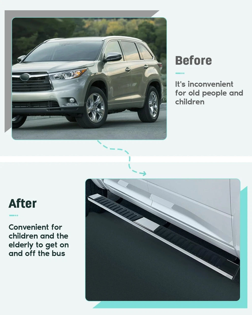 Stainless Steel Step Rails for Chevy Silverado (2019-2023)