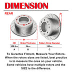 Front and Rear Drilled Rotors for Silverado Sierra 2500 3500 HD (2011-2018)