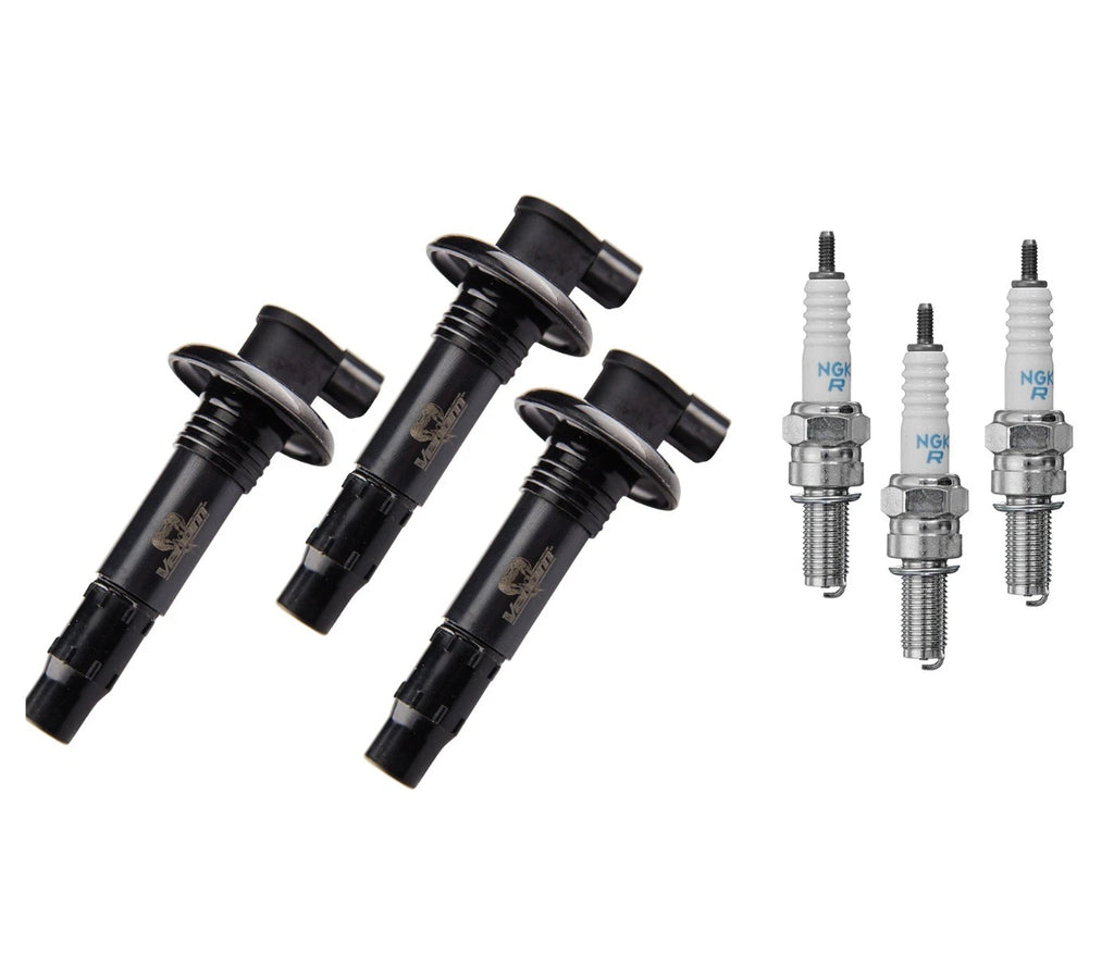3-Pack Ignition Coil & Spark Plug for SeaDoo GTX GTI RXP RXT Wake 4-TEC