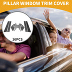 16 Pcs Door Pillar Window Trim for Toyota Corolla (2014–2021) Carbon Fiber