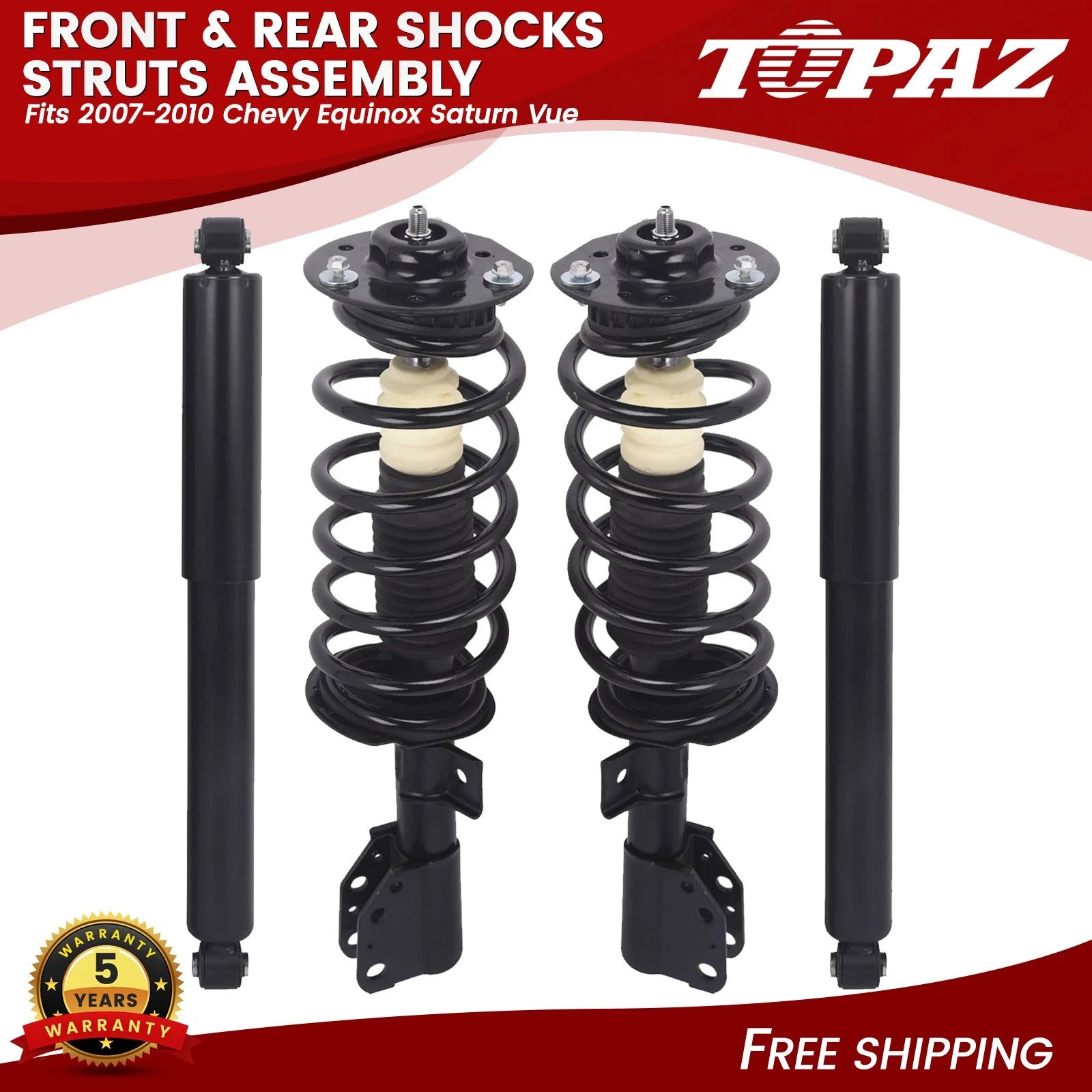 Set of 4 Struts and Shocks for Chevy Equinox Saturn Vue (2007–2010)