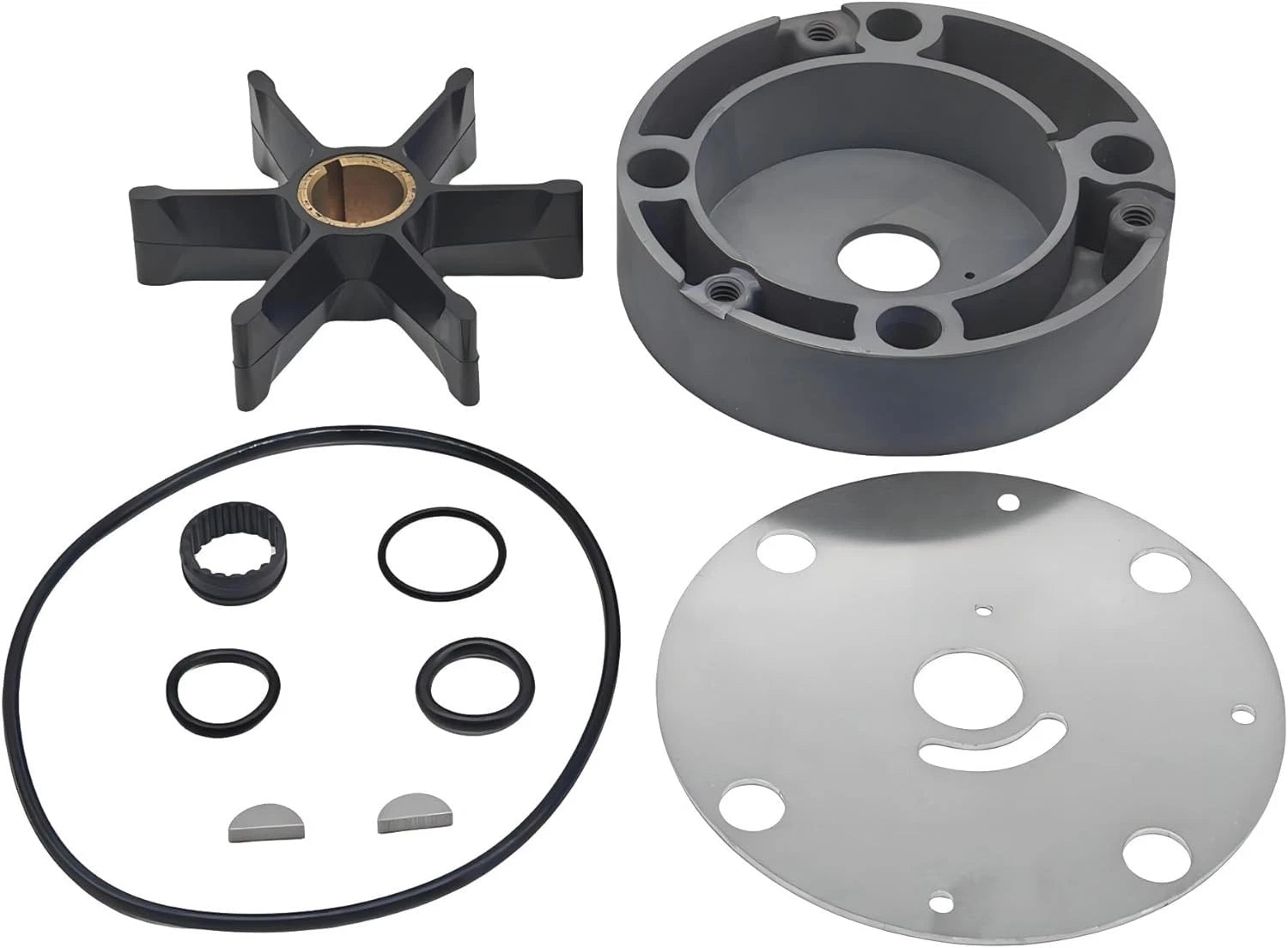 Water Pump Impeller Kit & Housing for OMC Stringer Stern Drive (1968–1990) 983218 18-3386