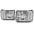 OE Factory Headlights for GMC Sierra 1500-3500 (2007–2014) Chrome Housing Clear Corner