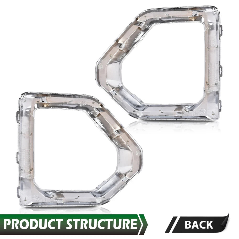 Set of 2 Front Fog Light Outer Bezel Covers for GMC Sierra 1500 Denali