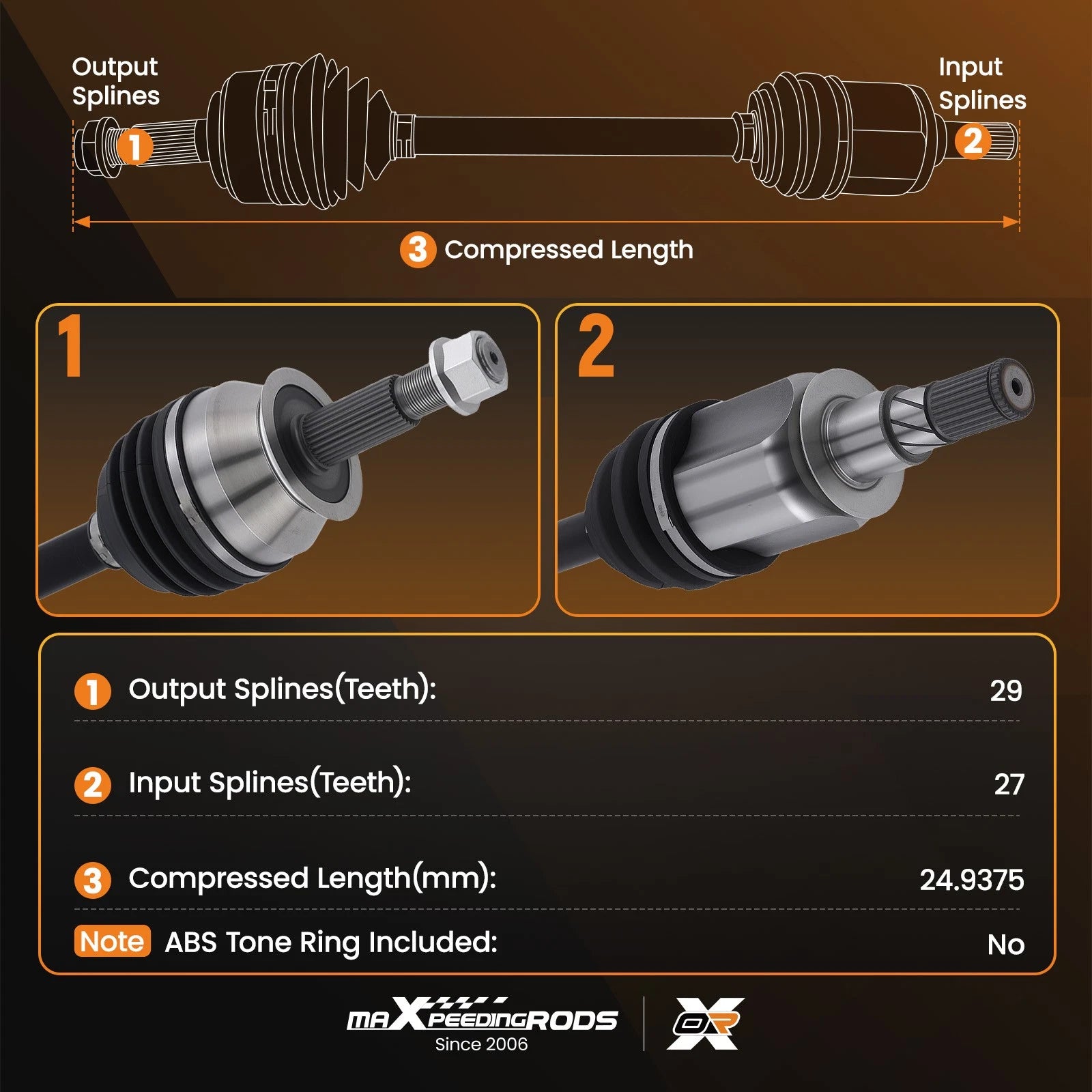 Front LH/RH CV Axle Shaft for Nissan Frontier/Xterra/Pathfinder/Suzuki Equator (2005–2019)