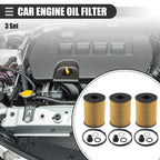 Set of 3 Engine Oil Filters with Gasket for Hyundai Sonata (2020–2023)
