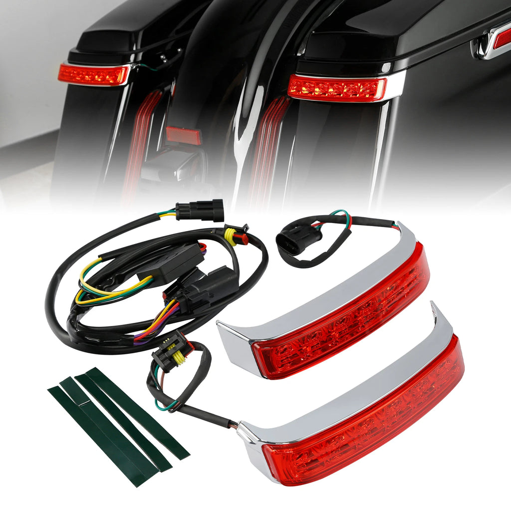 Saddlebag LED Run Brake Turn Light Red Lens for Harley Road Glide FLHTK (2014–2023)